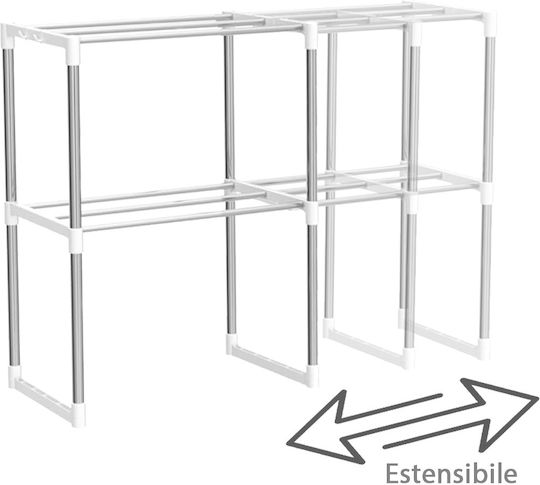 Bakaji Стойка за Микровълнова Фурна Inox 87x32x43.5см Розова