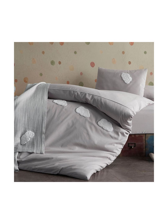 Class Home Collection Baby Duvet Cover Set With Pillowcase Cloud Grey 120x150cm