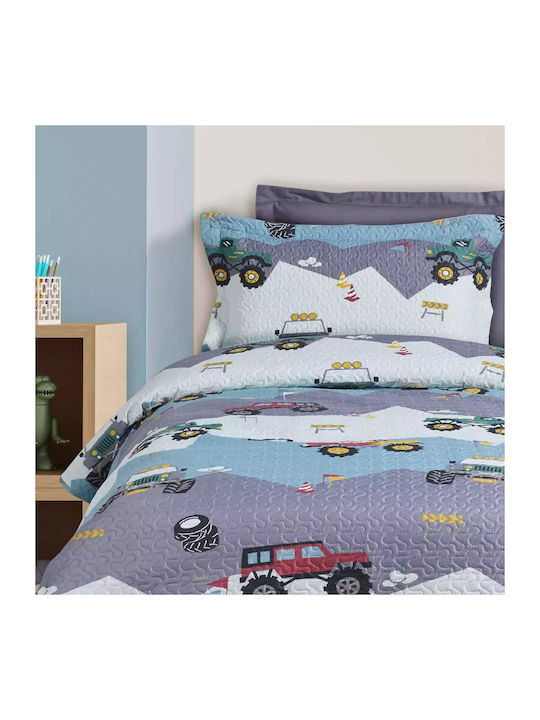 Das Home Wild Road Kids Pillowcase Set 50x70cm Green, Grey