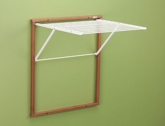GreenTech Folding Wooden Wall Clothes Drying Rack with 6.5m Hanging Length
