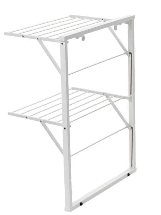 GreenTech Folding Wall Clothes Drying Rack for Balcony made of Aluminum with Hanging Length 10m