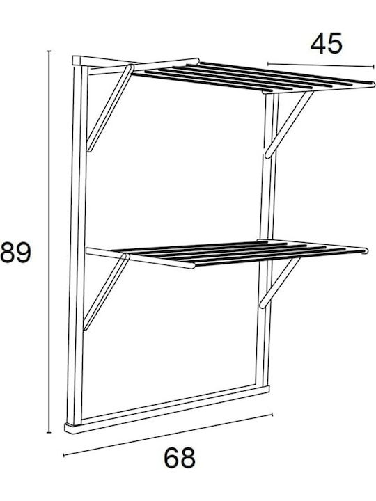 GreenTech Folding Wall Clothes Drying Rack for Balcony made of Aluminum with Hanging Length 10m