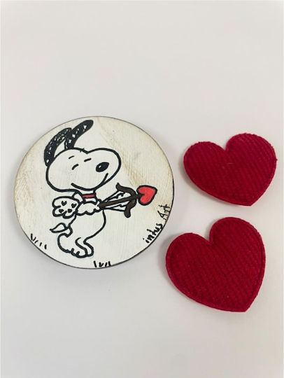 Wooden Handmade Magnet Snoopy Love 4 Designs Design 3