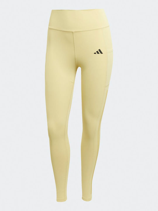 Optime 3-stripes Full-length Training Γυναικείο Κολάν Κίτρινο