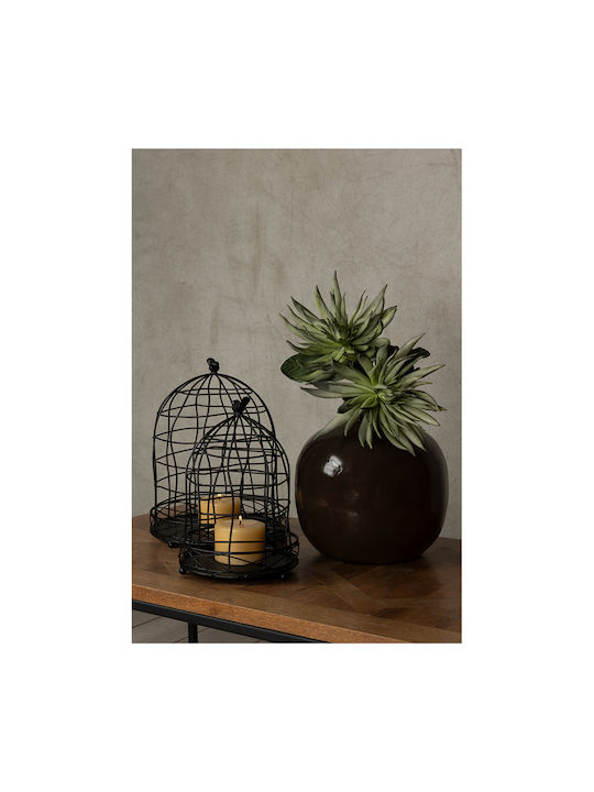 InTheBox Mirtile Deco Metallic Lantern Black 29.9x29.9x40.7cm