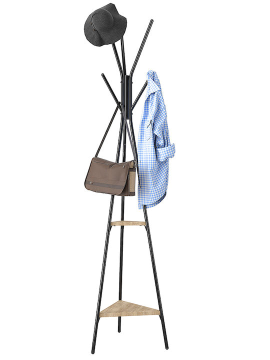 Bakaji Cuiere de podea Metal Negru 49x49x180cm
