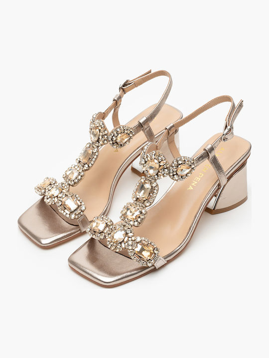 Leder Sandalen Gold