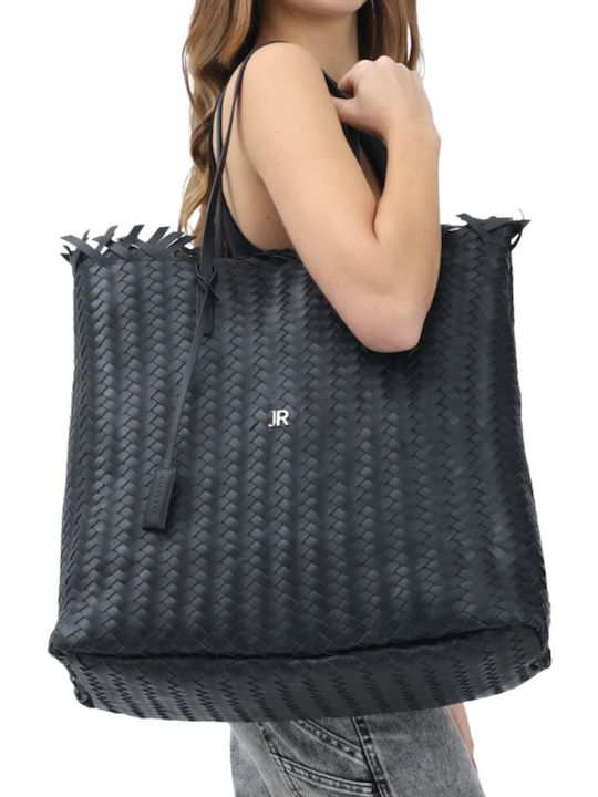 Leder Damentasche Shopper Schwarz
