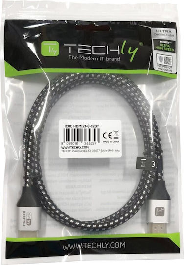 Techly Cable HDMI male - HDMI male 2m Μαύρο