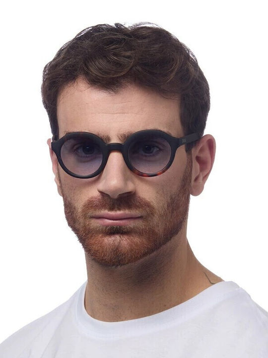 Okkia Lauro Unisex Sunglasses with Brown Tartaruga Plastic Frame and Gray Lens