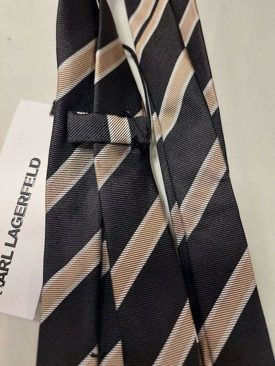 Karl Lagerfeld Herren Krawatte Gedruckt in Schwarz Farbe