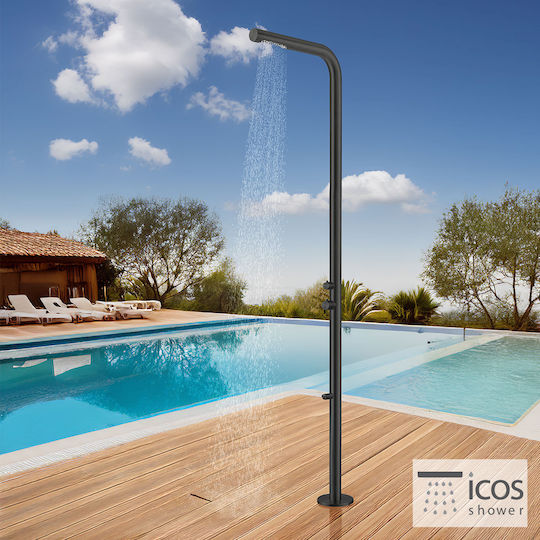 Icos Ντουζιέρα Πισίνας Μαύρη