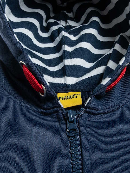 Kinder-Sweatshirt Strickjacke mit Blauer Kapuze