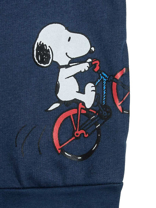 Kinder-Sweatshirt Strickjacke mit Blauer Kapuze