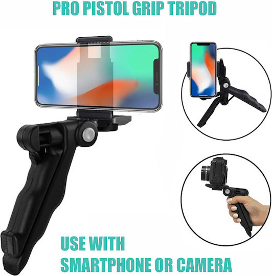 Kit de Vlogging Profesional Linomag pentru Youtube Tiktok Filmare Video Telecomandă Bluetooth Trepied cu Mâner Pistol Pliabil Lumină LED Microfon Compatibil Cameră Smartphone