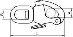 Edelstahl Marine Karabinerhaken Drehgelenk M8252 Inox A4 22mm