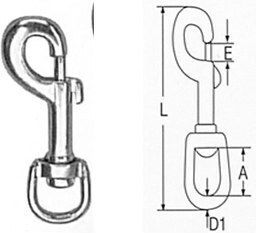 Edelstahl Drehwirbel Karabinerhaken M8303 Inox A4 8mm