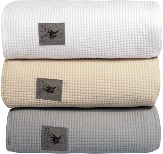 Greenwich Polo Club 3494 Coverlet Queen Size Microfiber White 240x250cm