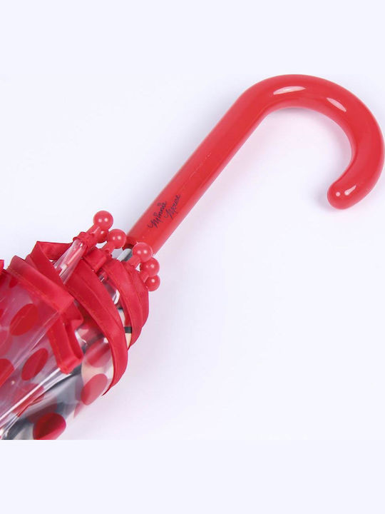 Arnetta Kinder Regenschirm Gebogener Handgriff Rot mit Durchmesser 45cm.