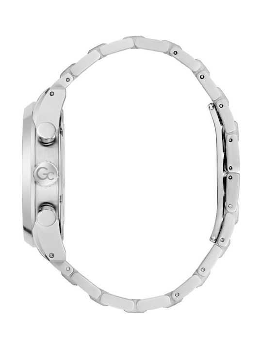 GC Watches Men's Watch 42mm Chronograph Battery with Silver Metal Bracelet