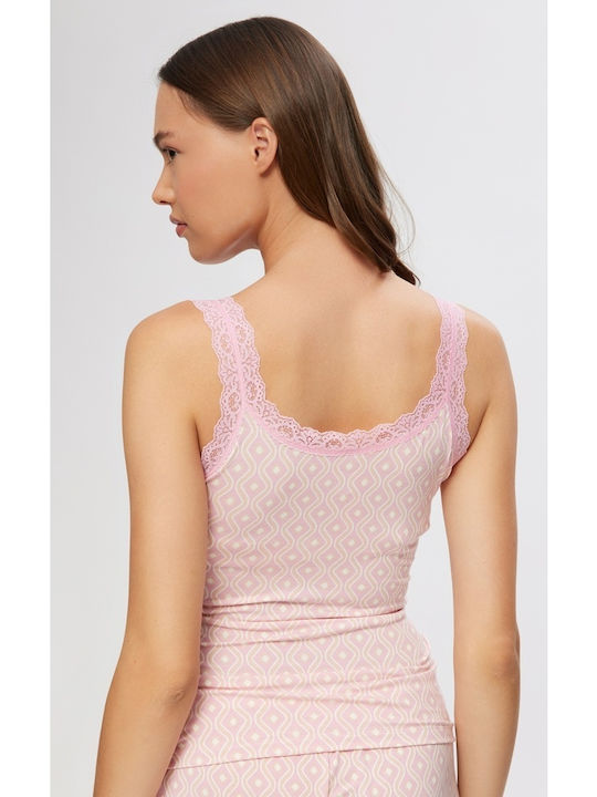 Fimelle mit Spaghetti-Träger Rosa Damen T-Shirt