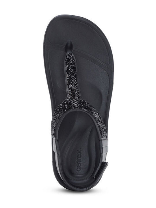 Women's Flat Sandals Anatomic in Black Color