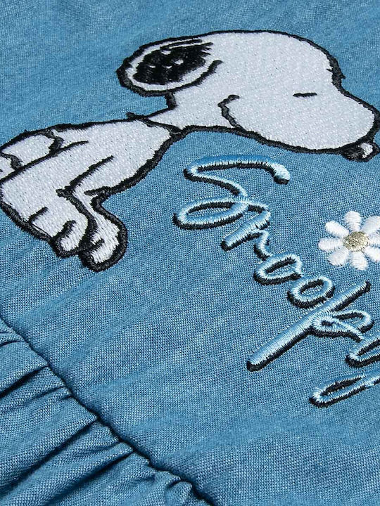 Kinderkleid Ärmellos Denim Blau