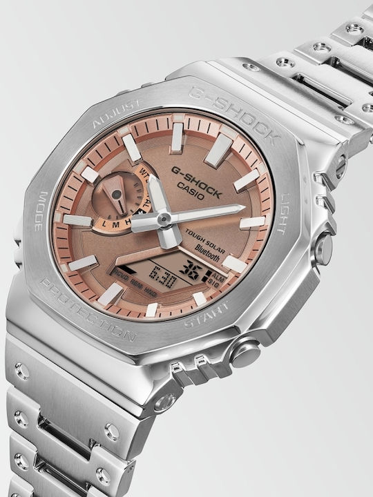 Casio G-shock Ceas Digital Barbatesc Cu Baterie Cu Brățară Din Metal Argintie
