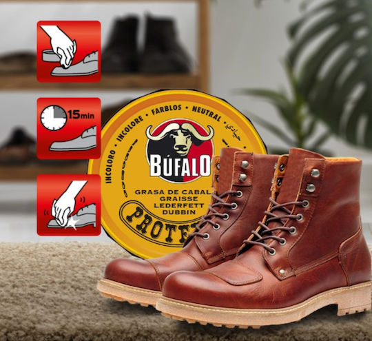 Buffalo Protexol Grease Horse Fat Can Colorless 75 Ml Λίπος Δερμάτων Συντήρηση Αδιαβροχοποίηση 75 Γραμμάρια Ουδέτερο Κατάλληλο Όλα Χρώματα