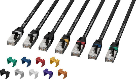 Lanview S/FTP Cat.6a (Gigabit) Καλώδιο Δικτύου Ethernet 10m Μαύρο