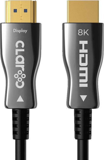 Claroc HDMI 2.1 Ултра Висока Скорост 48Gbps 4K 120Hz HDR VRR HDMI Кабел HDMI Мъжки - HDMI Мъжки 60м Черен