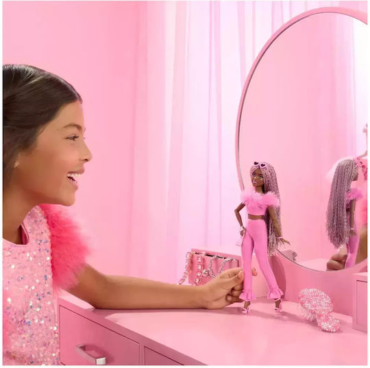Barbie Deluxe Style Pink Braids and Dark Skin Doll Fashionistas for 3+ Years
