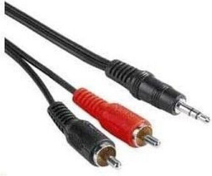 PremiumCord Кабел 3.5 мм мъжки - 2x RCA мъжки Черен 10м KJACKCIN10