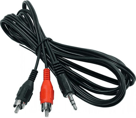 Cabletech Καλώδιο Ήχου 3.5mm male - 3.5mm male Μαύρο 1.2m LEC-KPO2747-1,2