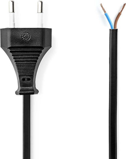 Nedis Power Cable Euro Plug Open Straight Black Bulk 3m