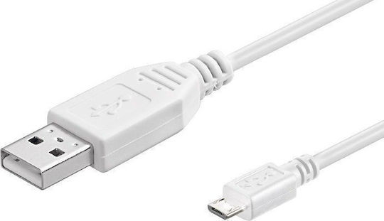 Goobay Regulat USB 2.0 spre micro USB Cablu Alb 1.8m (95143) 1buc