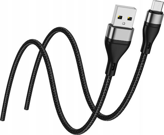 Jellico Regular USB 2.0 to micro USB Cable Μαύρο 1m 1τμχ