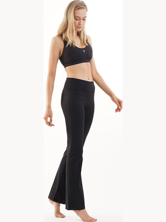 Training Damen Lang Leggings Formendefinition Hohe Taille Schwarz
