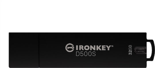 Kingston Ironkey D500s 32GB USB 3.2 Stick Μαύρο