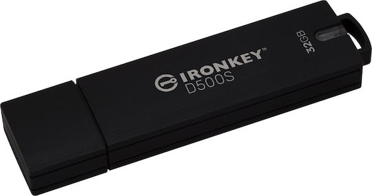 Kingston Ironkey D500s 32GB USB 3.2 Stick Μαύρο
