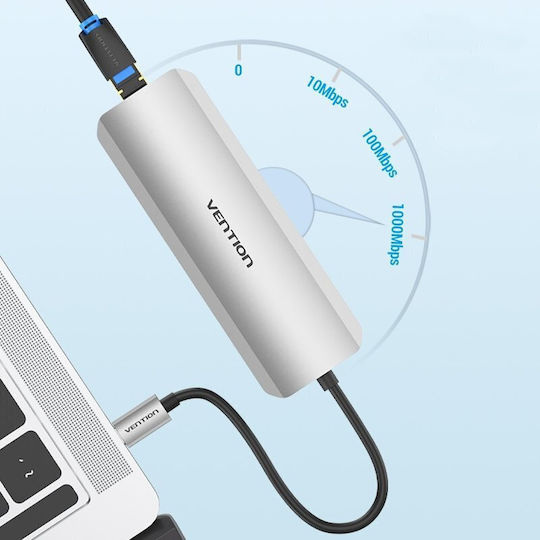 Vention USB-C Docking Station mit HDMI 4K PD Ethernet Gray (TOMHB)