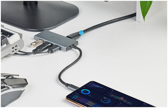 Vention USB-C Docking Station με HDMI 4K PD Γκρι (TOOHB)