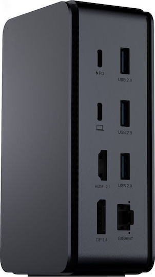 ProXtend USB-C Docking Station with HDMI/DisplayPort 4K PD Ethernet and Support for 2 Monitors Gray (DOCK2XUSB4)