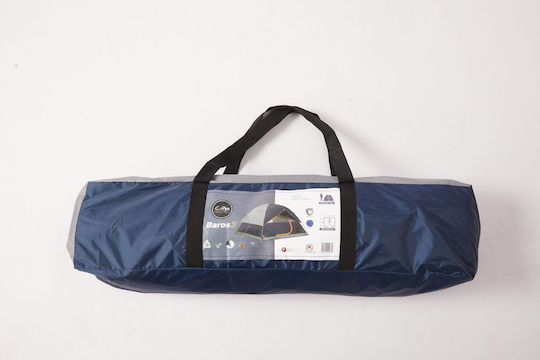 Campo Baros 3 Summer Camping Tent Igloo Blue with Double Cloth for 3 People 210x210x135cm