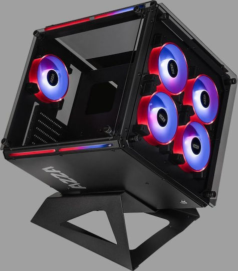 Azza CUBE 802 Gaming Cube Κουτί Υπολογιστή με Πλαϊνό Παράθυρο και RGB Φωτισμό Μαύρο