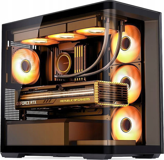 Jonsbo D300 Gaming Midi Tower Computer Case with Side Window Black