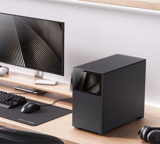 Jonsbo D31 Screen Gaming Mini Tower Κουτί Υπολογιστή με Πλαϊνό Παράθυρο Μαύρο