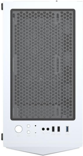1STPLAYER DK-3 Gaming Midi Tower Computer Case with Side Window and RGB Lighting White