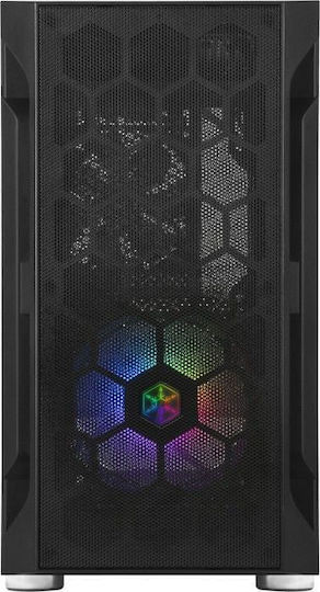 Silverstone FARA H1M Gaming Mini Tower Κουτί Υπολογιστή με Πλαϊνό Παράθυρο Μαύρο