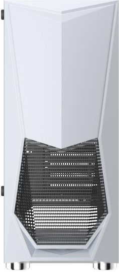 1STPLAYER DK-3 Gaming Midi Tower Computer Case with Side Window and RGB Lighting White